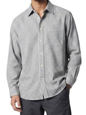GULF TRADERS Men's Gray Button Down Wrinkle Free Dress Shirt - 15-1/2 - 32/33